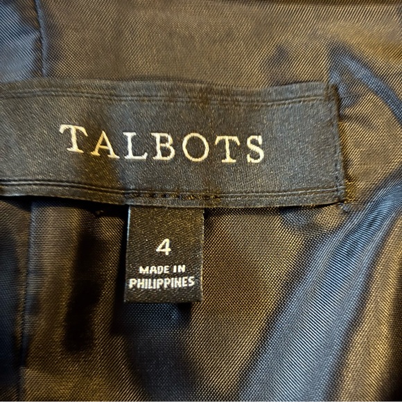 Talbots Skirt Womens Sz 4 Pencil Red Black Houndstooth Wool Blend Double Serge - Picture 4 of 7